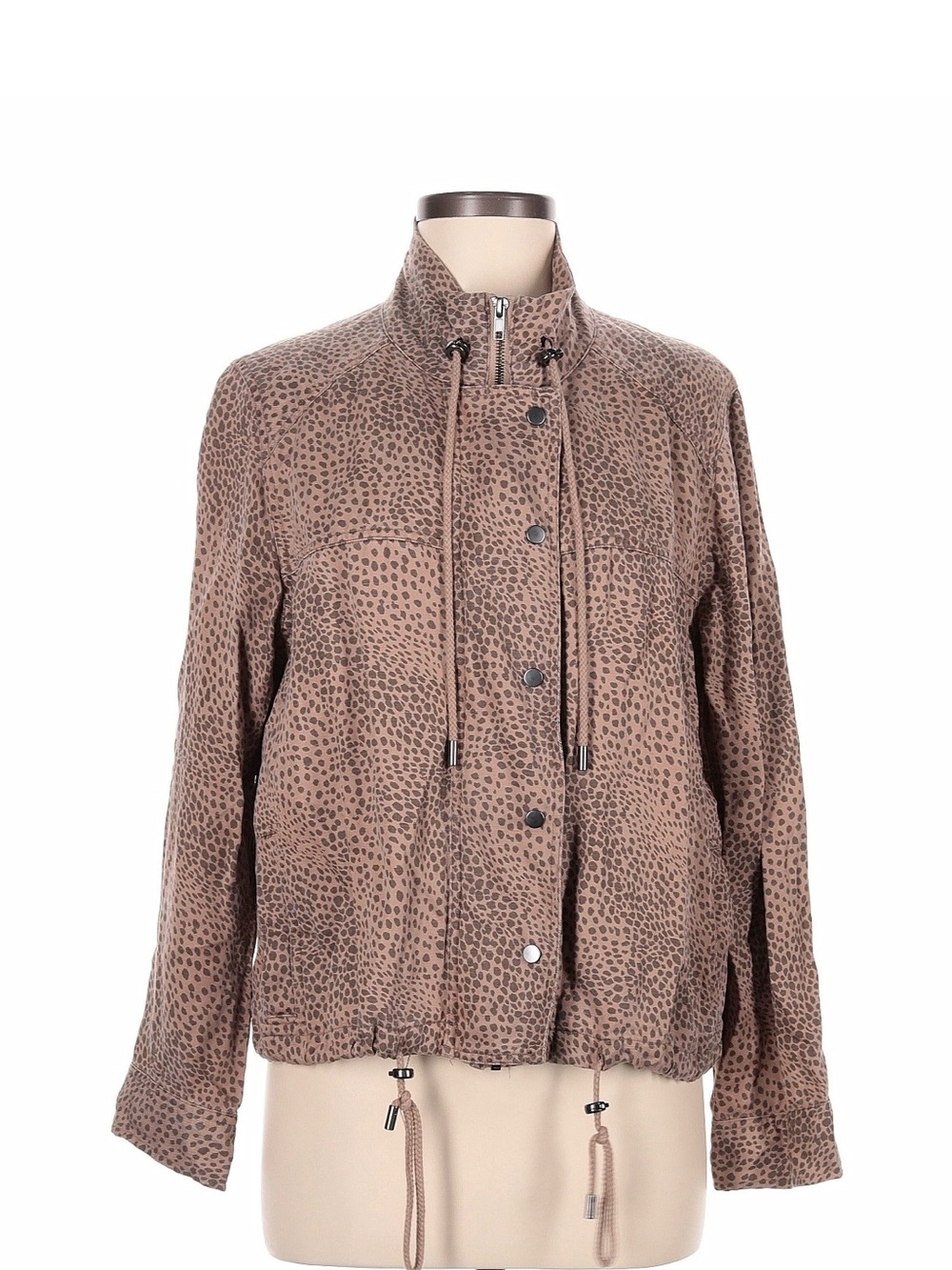 Rails Brown Leopard-Print Zip & Snap Front Jacket